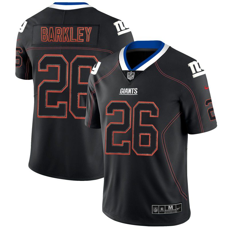 Men New York Giants #26 Barkley Nike Lights Out Black Color Rush Limited NFL Jerseys